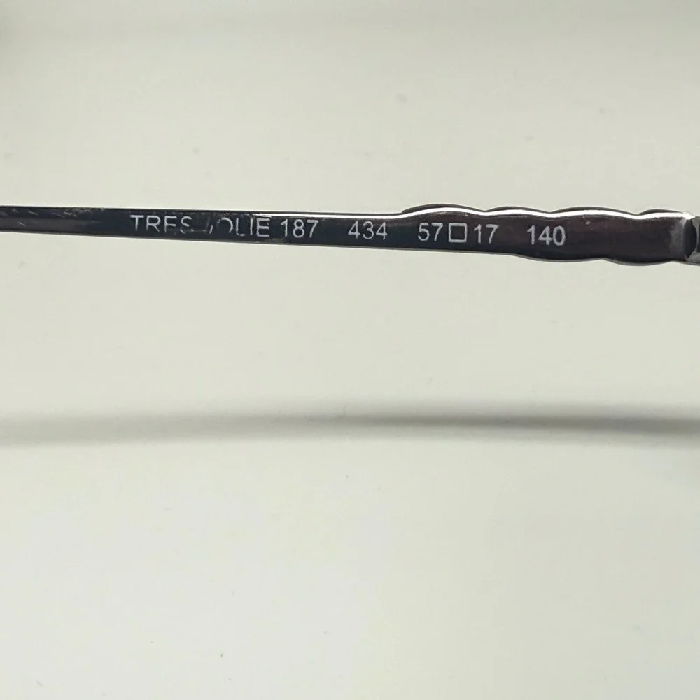 Tres Jolie by Marchon 187 434 Gunmetal Eyeglasses Frames 57-17-140 Rhinestone